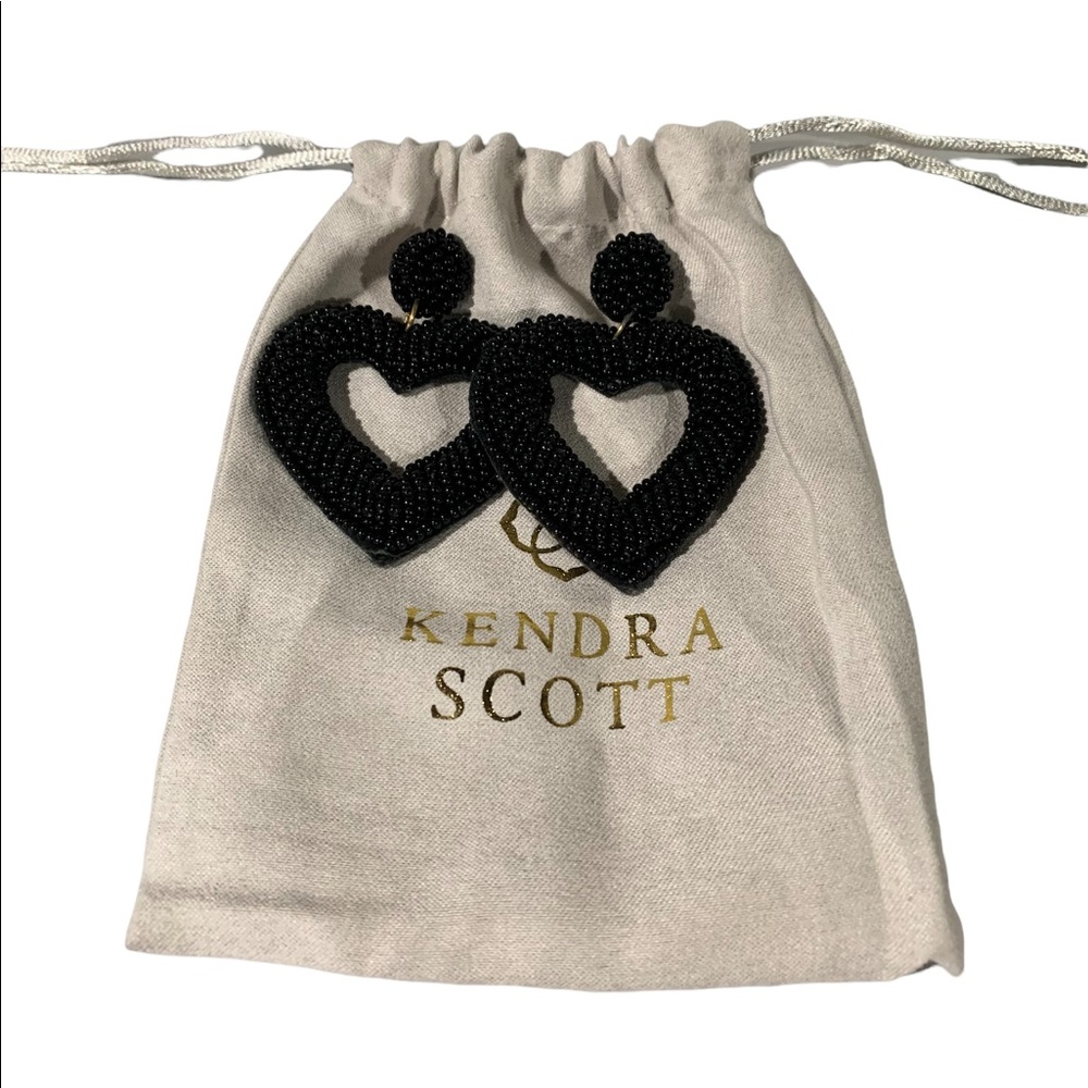 Black heart earrings